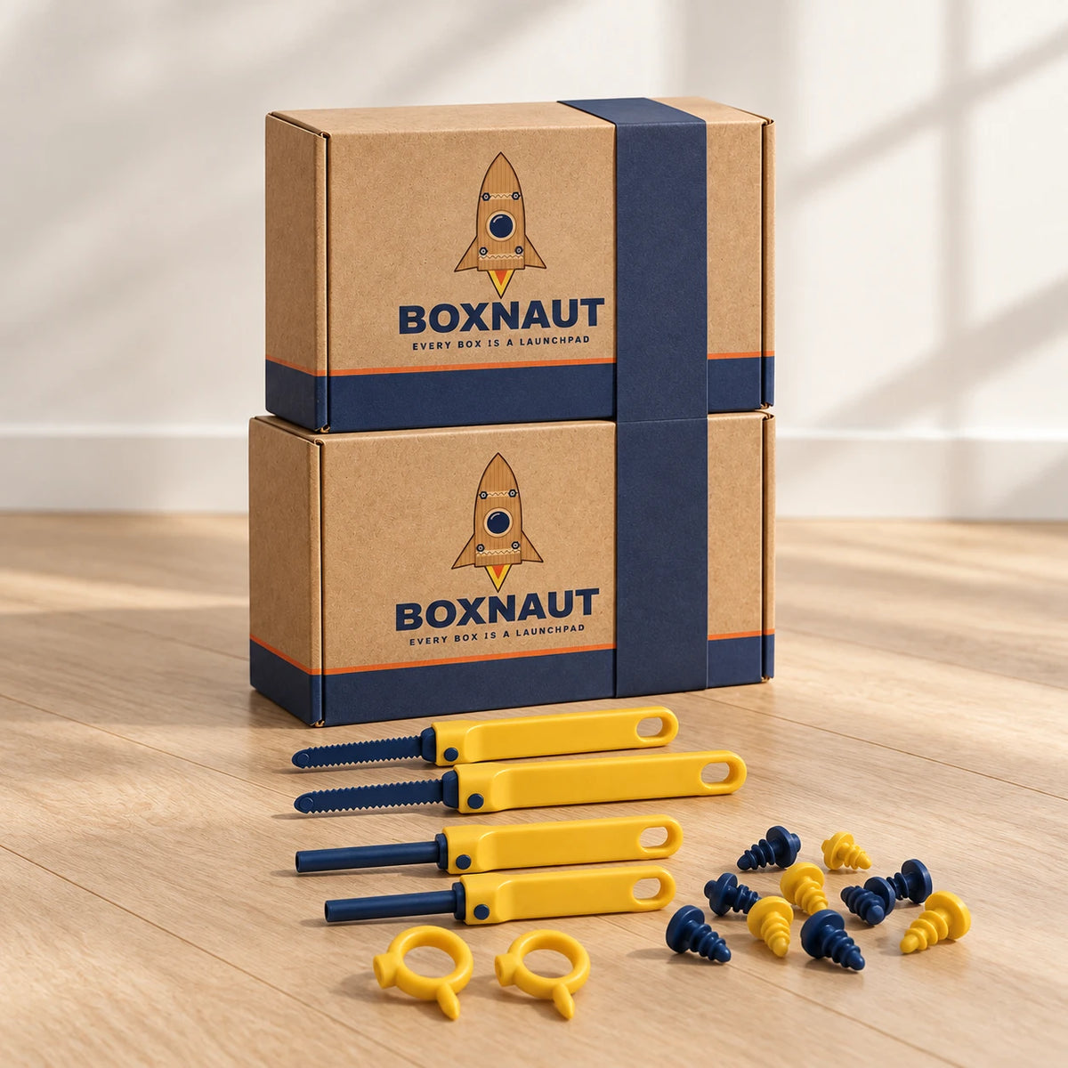 Boxnaut Crew Pack: two kit boxes with two sets of tools and reusable bolts